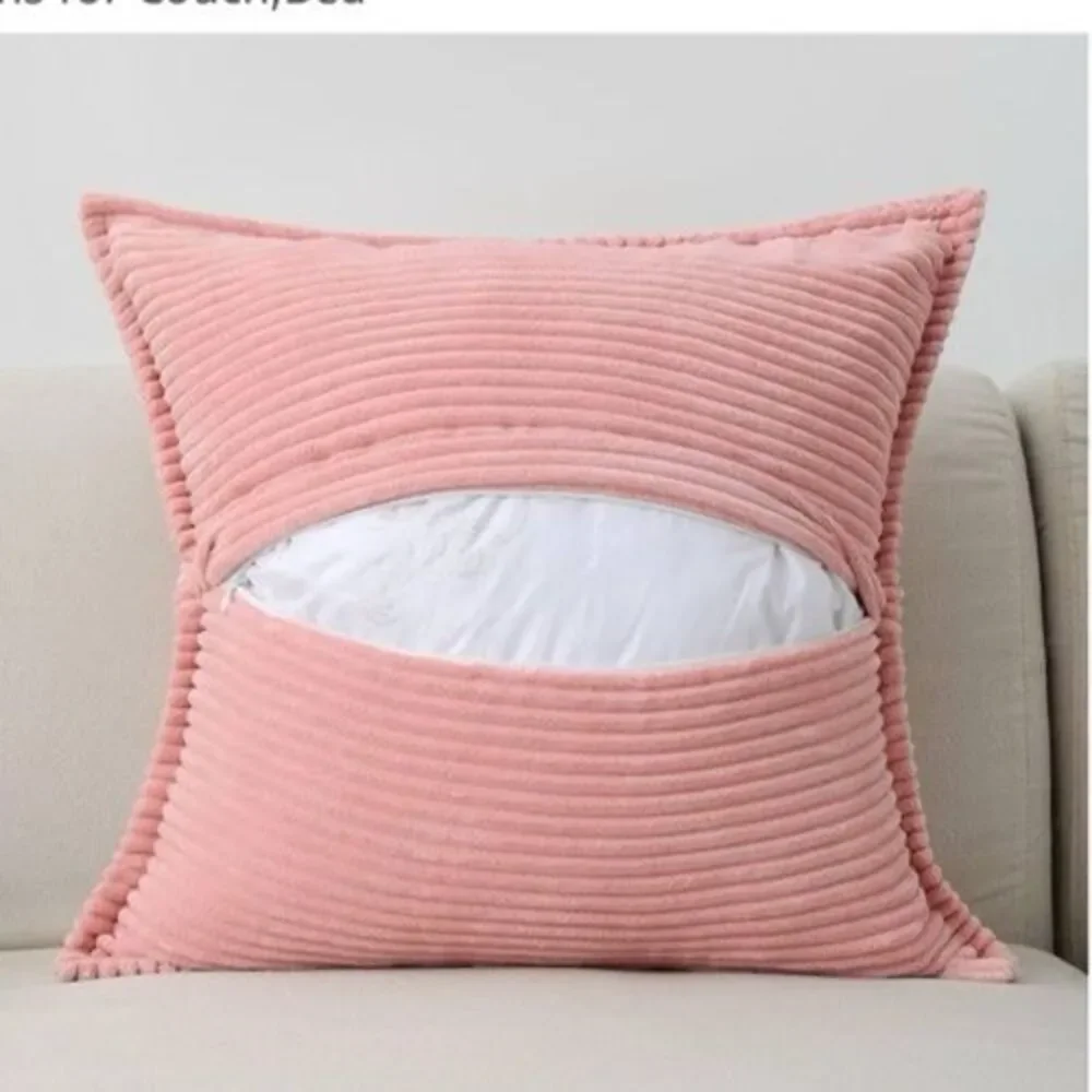 NEW HAUSSY Pink Corduroy Throw Pillow Covers 22